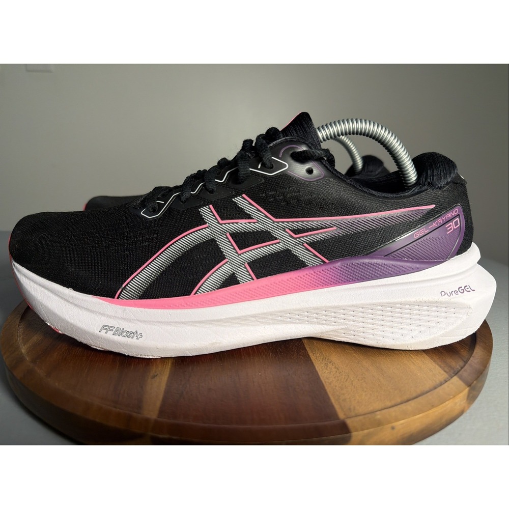 Sz 11 ASICS GEL-Kayano 30 Women's Black Pink Stability Running 1012B357 Sneakers